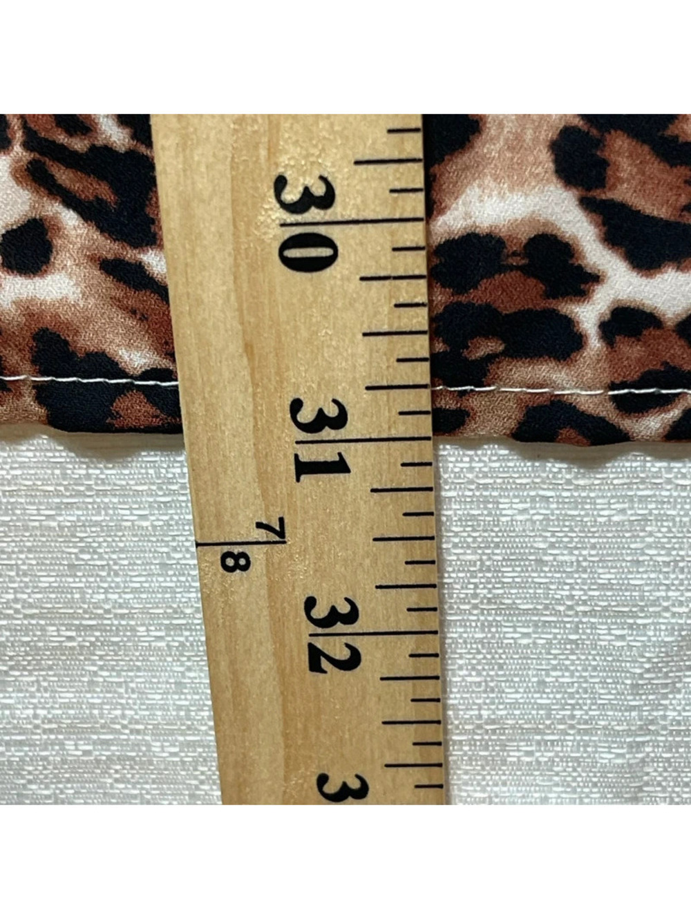Cure Women's Leopard Print Blouse Brown Black 3/4 Sleeve V Neck 3XL - Picture 9 of 9